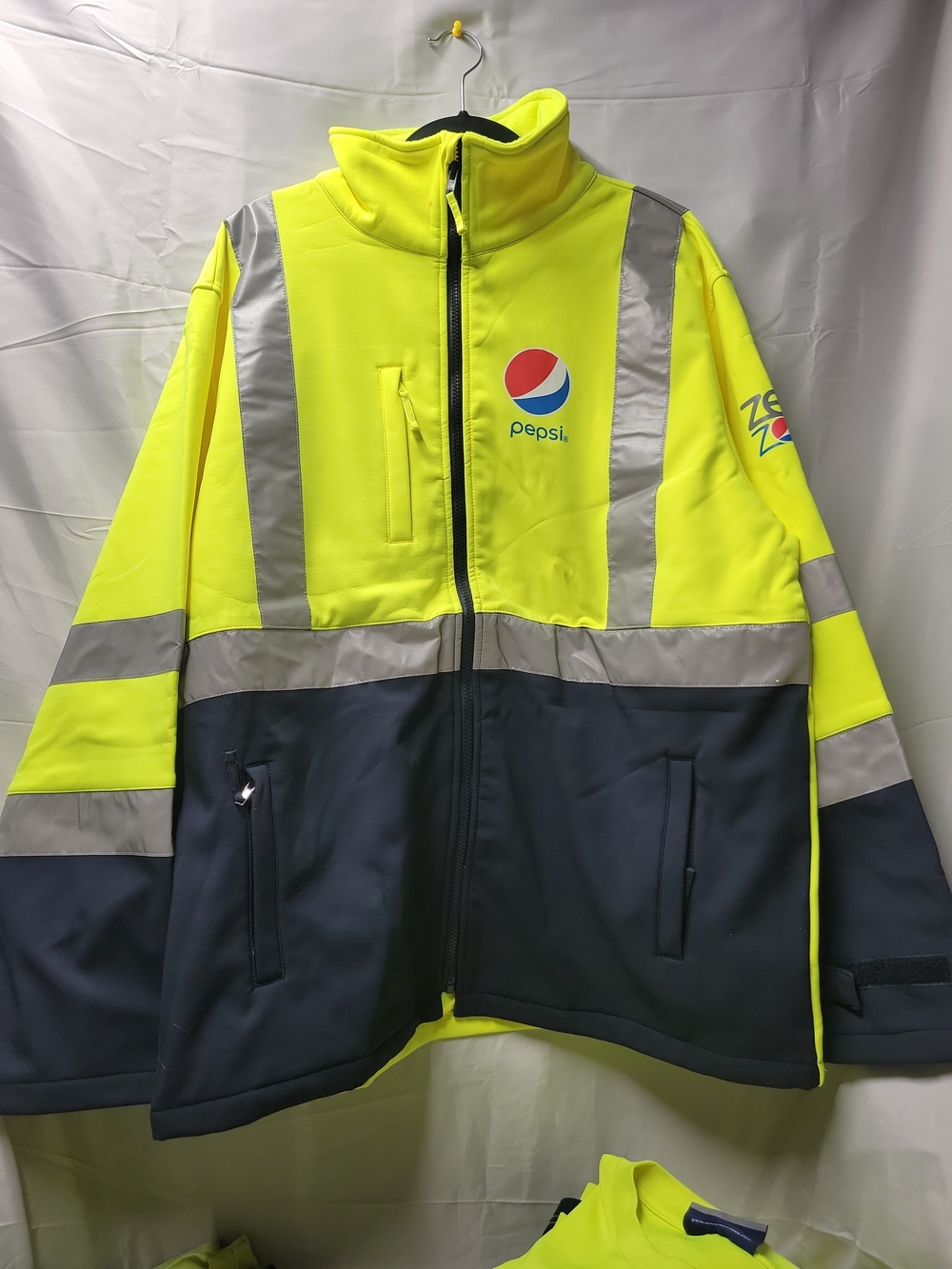 Pepsi High-Visibility Yellow & Black Safety Jacket Brand New